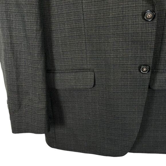 Chaps Mens Brown Plaid Suit Jacket Blazer Sport Coat 2 Button Business 42R - Picture 5 of 16